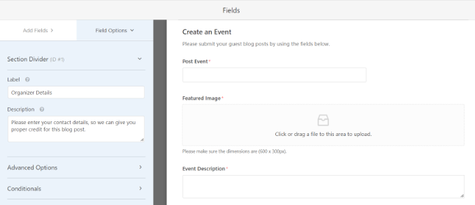 Edit label bidang formulir