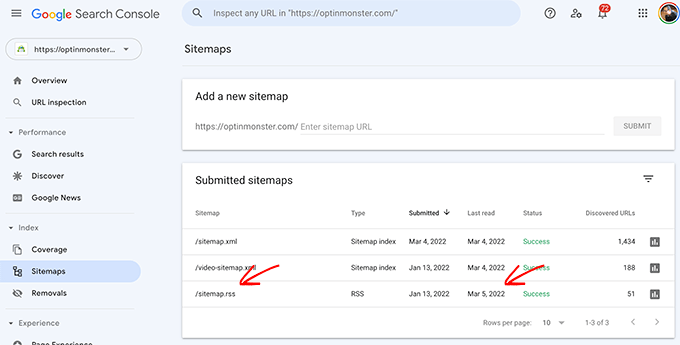 Tanggal Baca Peta Situs RSS Google Search Console