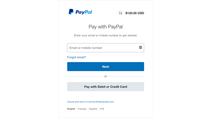 Bayar Dengan Layar PayPal