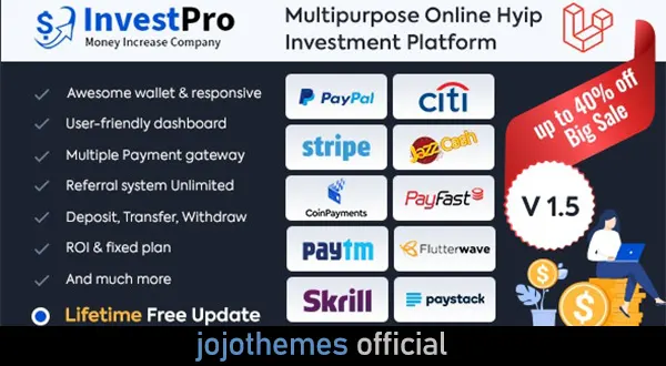 InvestPro - Platform Investasi Hyip Dompet & Perbankan Online