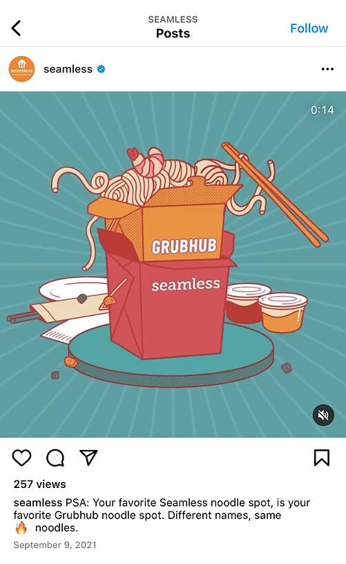 contoh rencana media terintegrasi: mulus dan grubhub