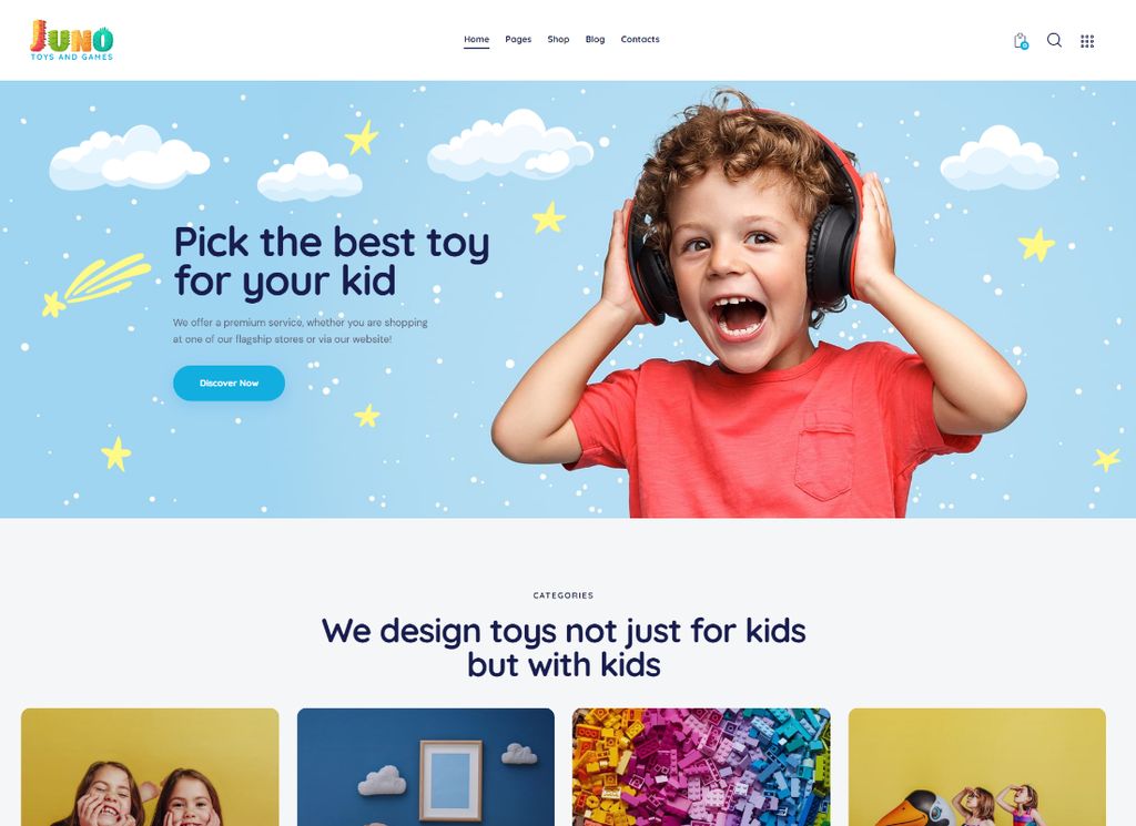 Juno Kids Toys & Games Store Tema WordPress