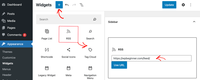 Widget RSS WordPress