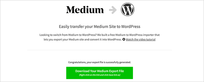 Unduh file impor yang kompatibel dengan WordPress Anda