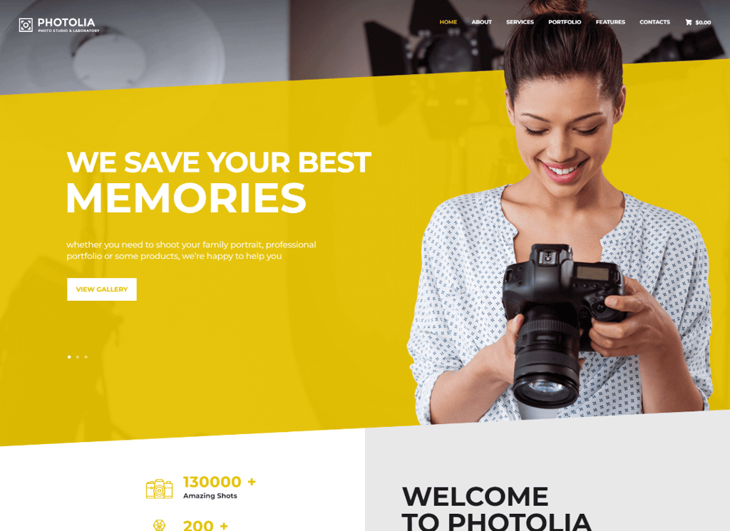 Photolia - Tema WordPress Perusahaan Foto & Toko Perlengkapan