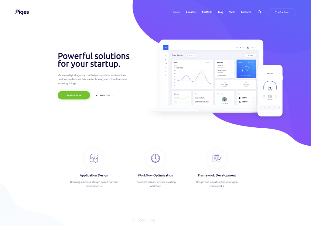 Piqes - Tema WordPress Permulaan & Agensi Kreatif