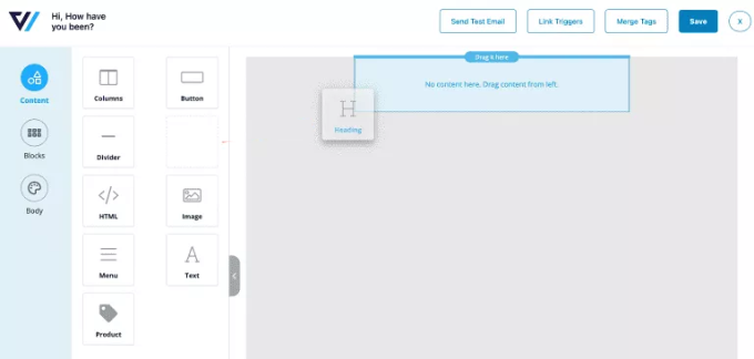 Tambahkan blok judul ke template email