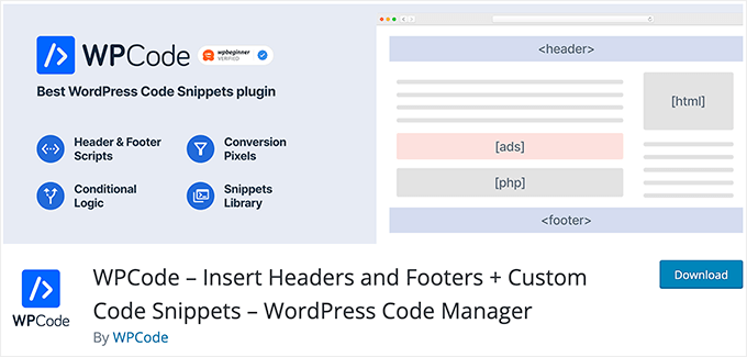 Plugin Cuplikan Kode WPCode