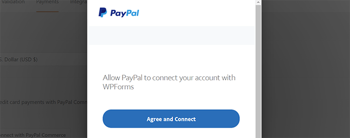 PayPal terhubung