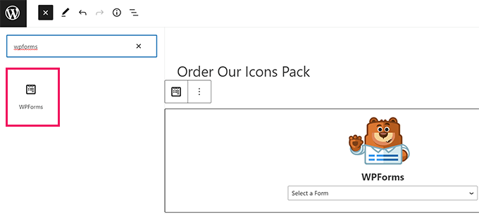 Blok WPForms
