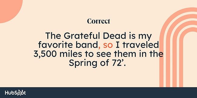 Aturan koma: The Grateful Dead adalah band favorit saya, jadi saya melakukan perjalanan 3.500 mil untuk melihat mereka di Spring of 72'. 