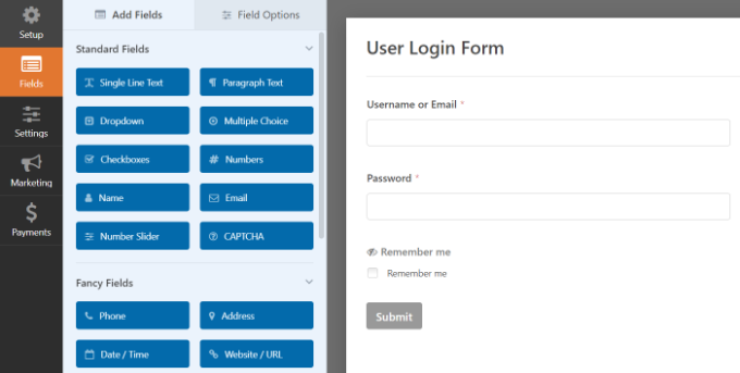 Sesuaikan formulir login pengguna Anda