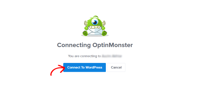 Klik tombol sambungkan ke WordPress