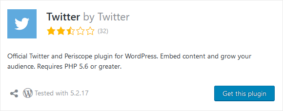 Plugin Twitter WordPress Resmi