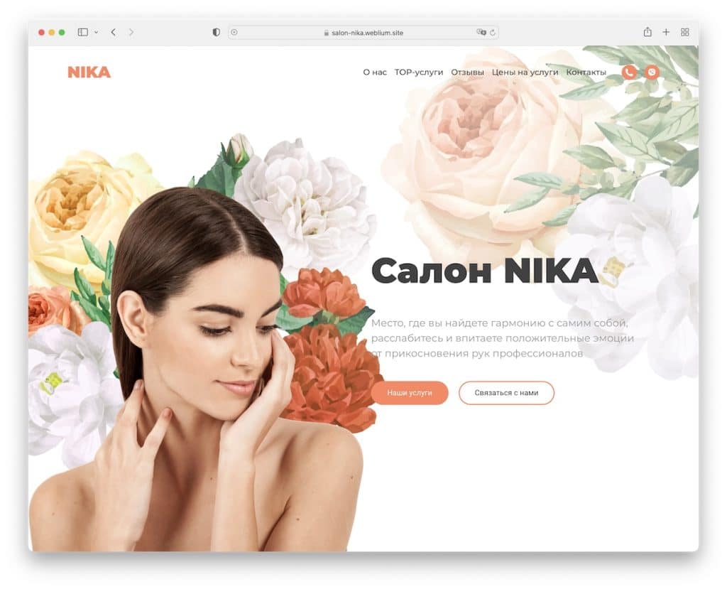 situs web salon nika weblium