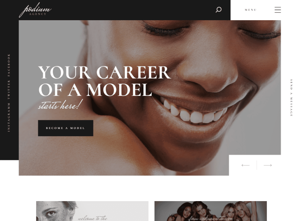 Podium - Tema WordPress Fashion Model Agency