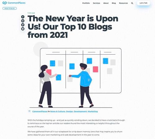 ide blog, posting blog Common Places paling populer tahun 2021