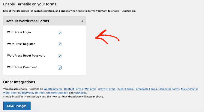 Mengaktifkan Cloudflare Turnstile CAPTCHA untuk formulir WordPress