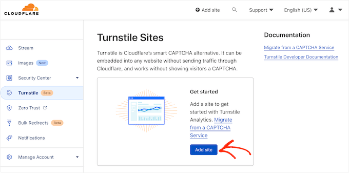 Menambahkan situs ke dasbor Cloudflare