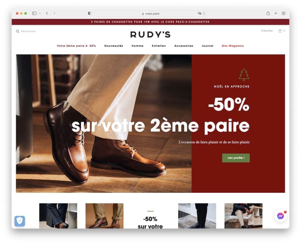 contoh website sepatu rudys