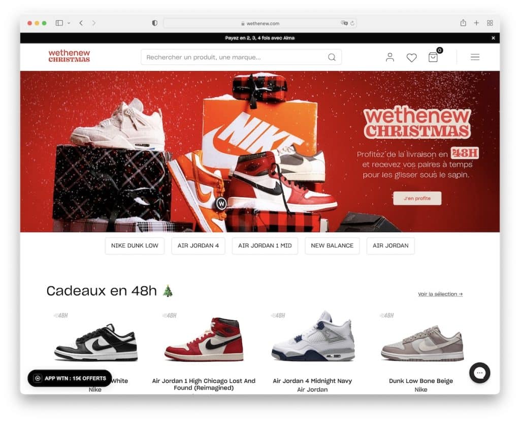 contoh situs web sepatu wethenew