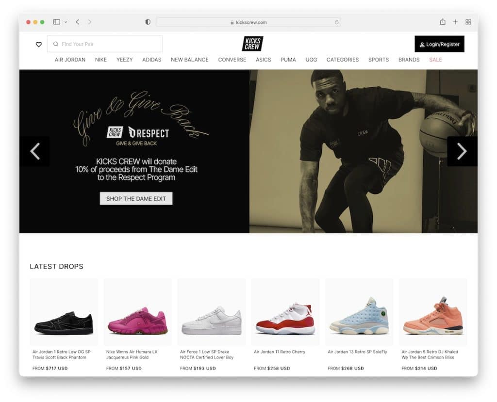 contoh situs web sepatu kikscrew