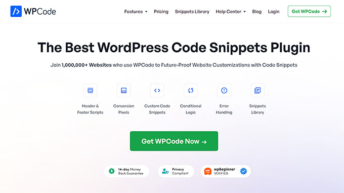 WPCode - Plugin Cuplikan Kode WordPress Terbaik