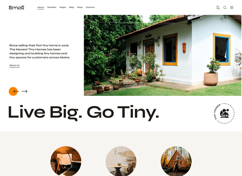 Small - Tiny House Living Lifestyle WordPress Theme