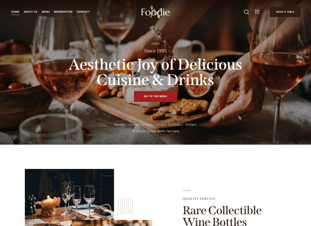 Foodie - Tema WordPress Multiskin Elementor Makanan & Anggur