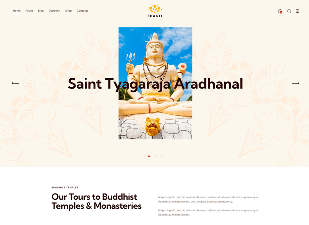 Shakti - Tema WordPress Kuil Krishna & Gereja