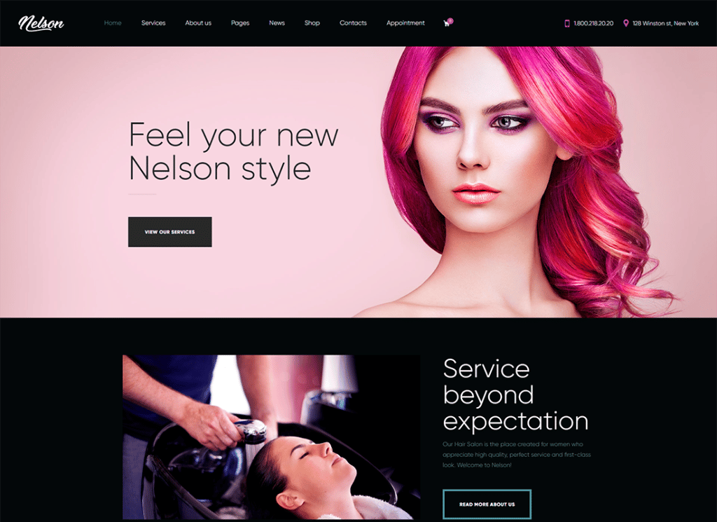 Nelson - Tema WordPress Penata Rambut, Tato & Salon Kecantikan