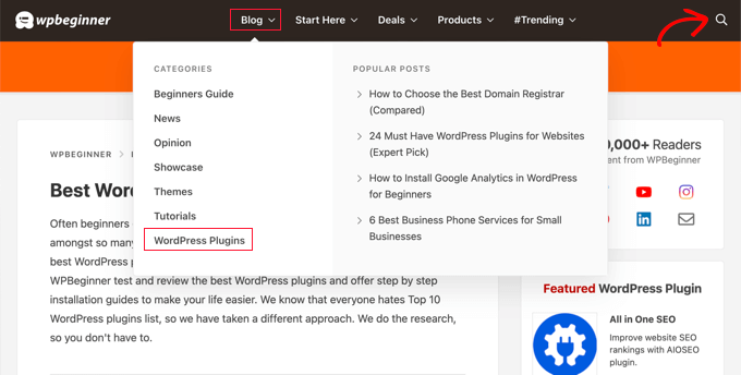 Memeriksa Tutorial WPBeginner di Plugin