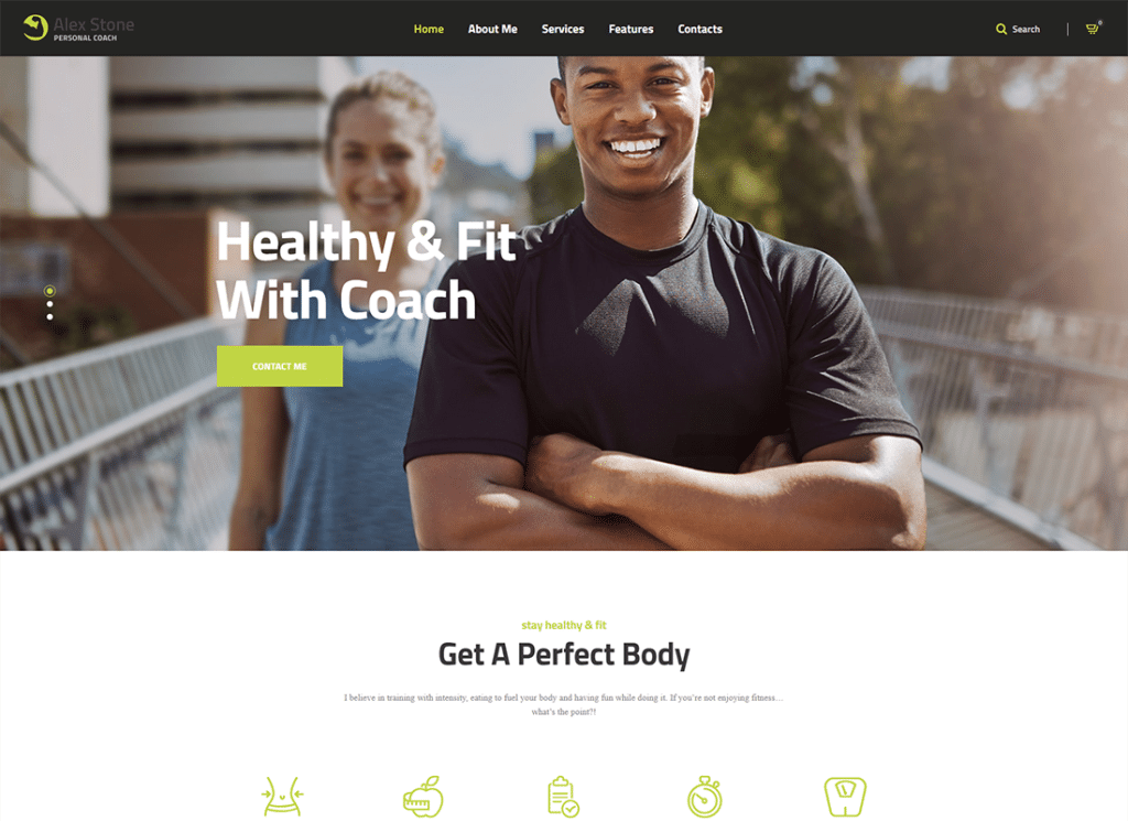 Alex Stone |  Tema WordPress Personal Gym Fitness Trainer