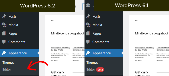 Editor situs keluar dari beta