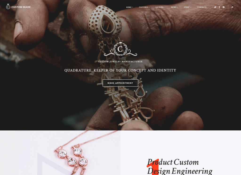 Custom Made - Pembuat Perhiasan dan Menyimpan Tema WordPress