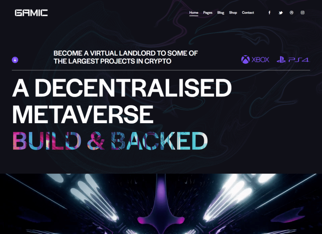 Gamic - Tema Metaverse Gaming & Crypto WordPress