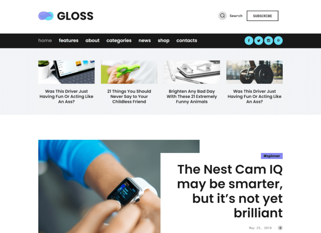 Gloss - Tema Blog WordPress Majalah Berita Viral