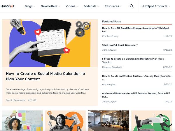 contoh blog HubSpot sebagai strategi content marketing