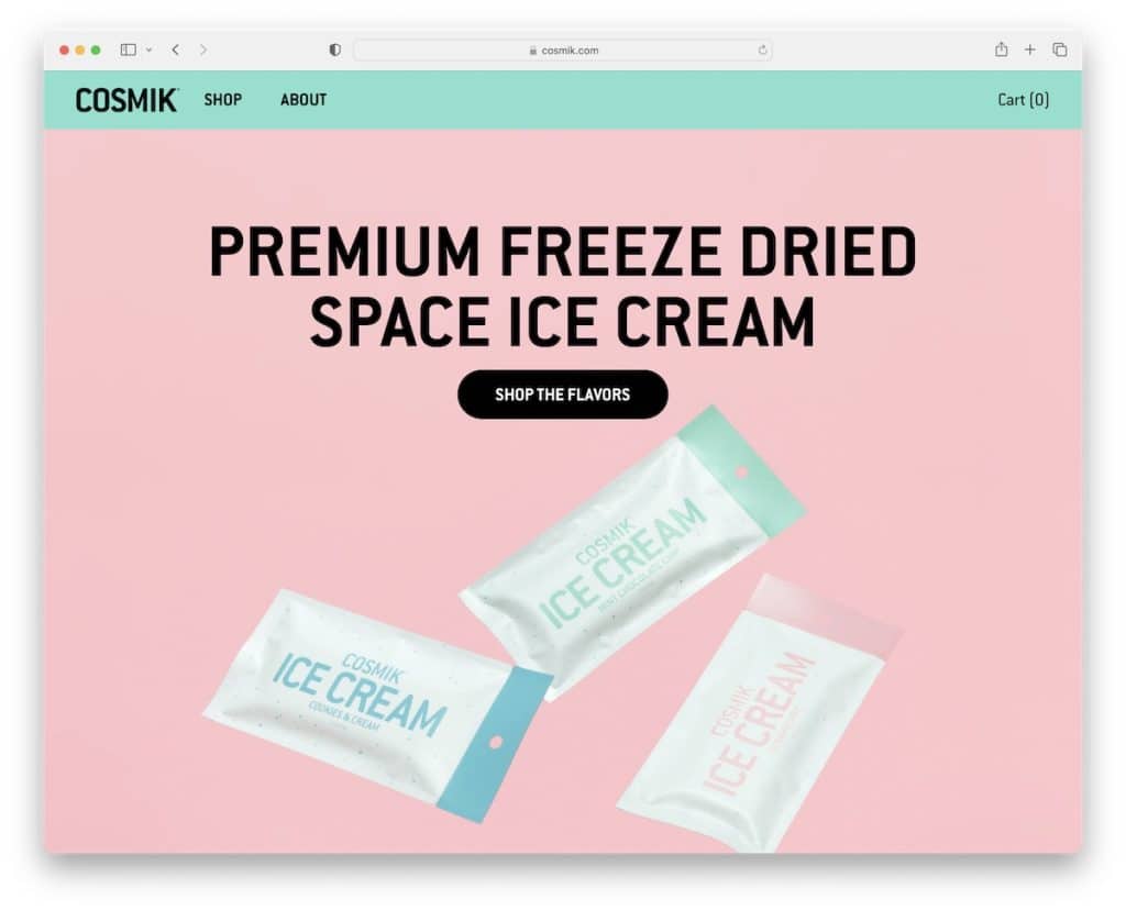 contoh e-niaga cosmik squarespace