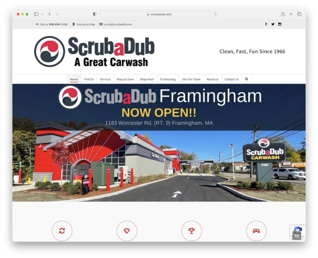 desain web cuci mobil scrubadub