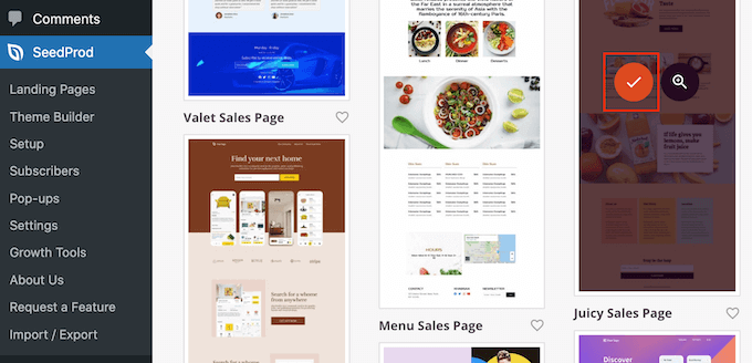 Memilih template desain halaman untuk situs web WordPress Anda