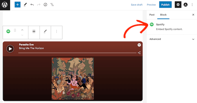 Blok WordPress Spotify