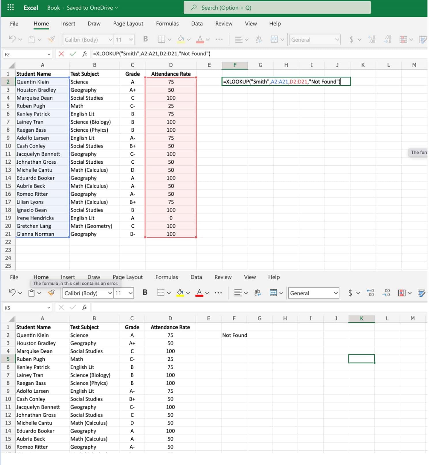 contoh xlookup, Excel