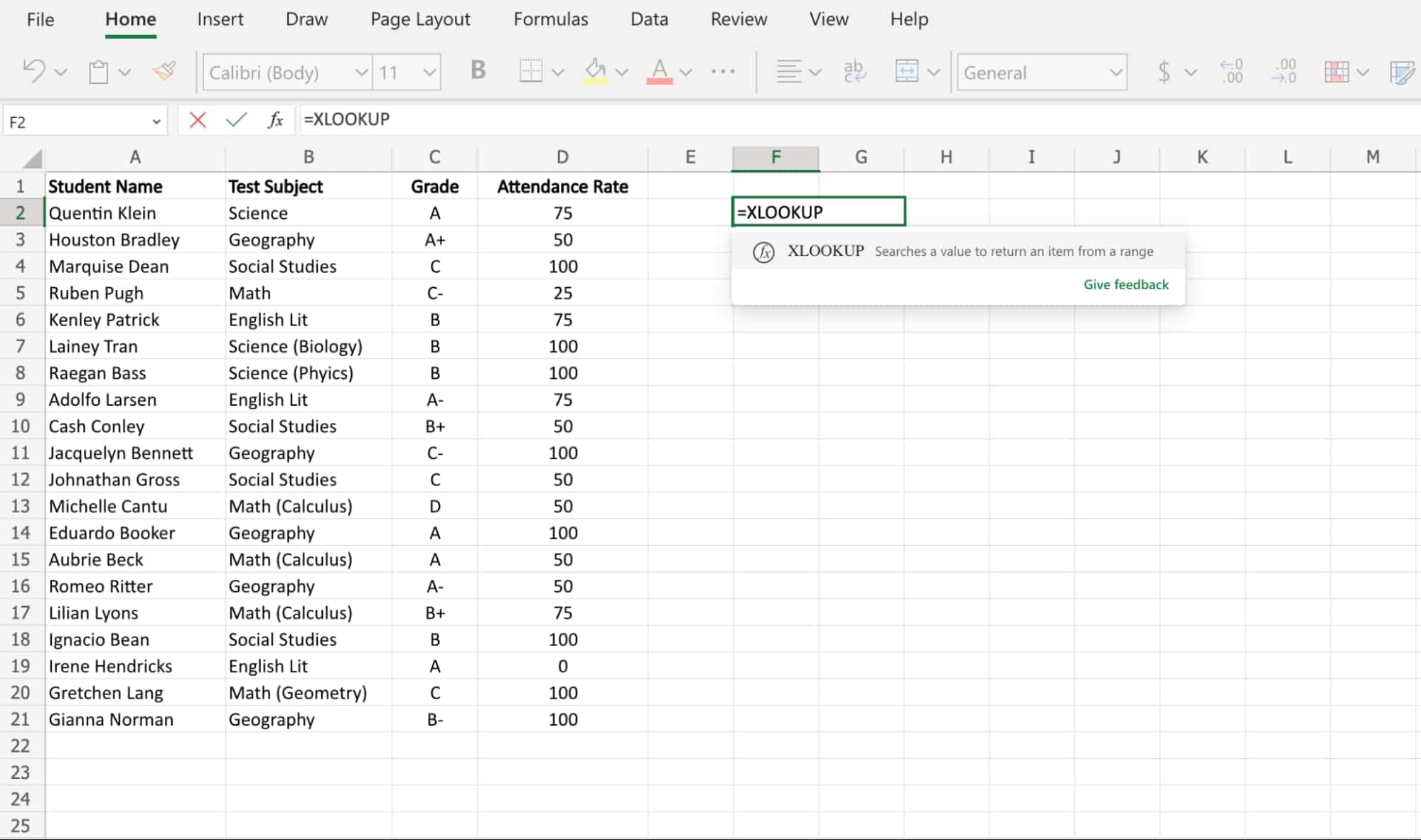   contoh xlookup, Excel