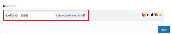 Tambahkan ID label untuk Nutrifox