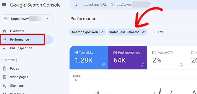 Buka rentang tanggal dalam performa Google Search Console