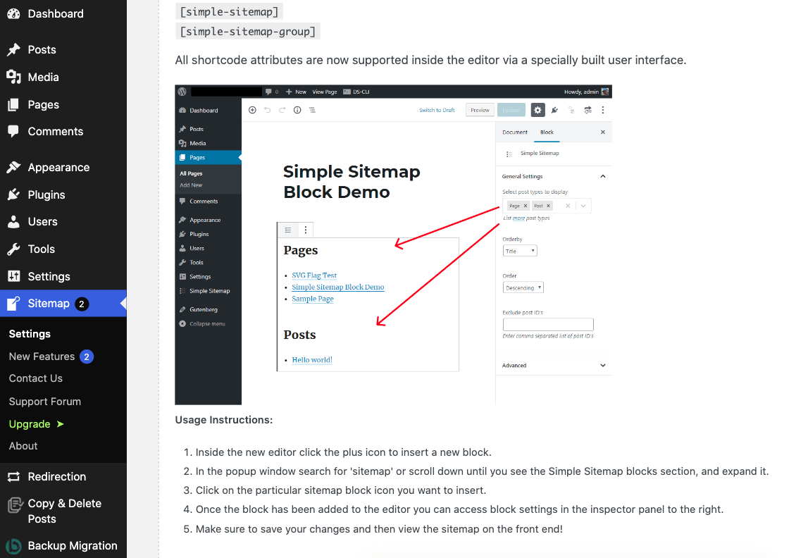 Buat peta situs HTML WordPress menggunakan plugin Simple Sitemap.