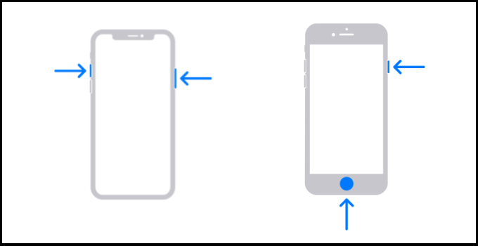 Tangkapan layar di iPhone