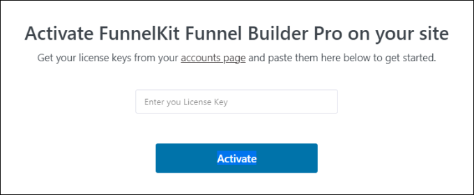 Masukkan kunci lisensi FunnelKit